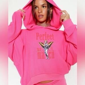 Boys Lie Perfect Match Oversized Pink Waffle Hoodie
